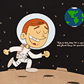Caricatura de Neil Armstrong